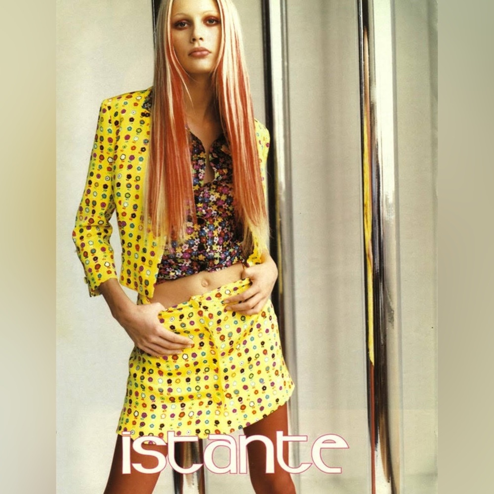 Versace Runway Yellow Floral silk blazer